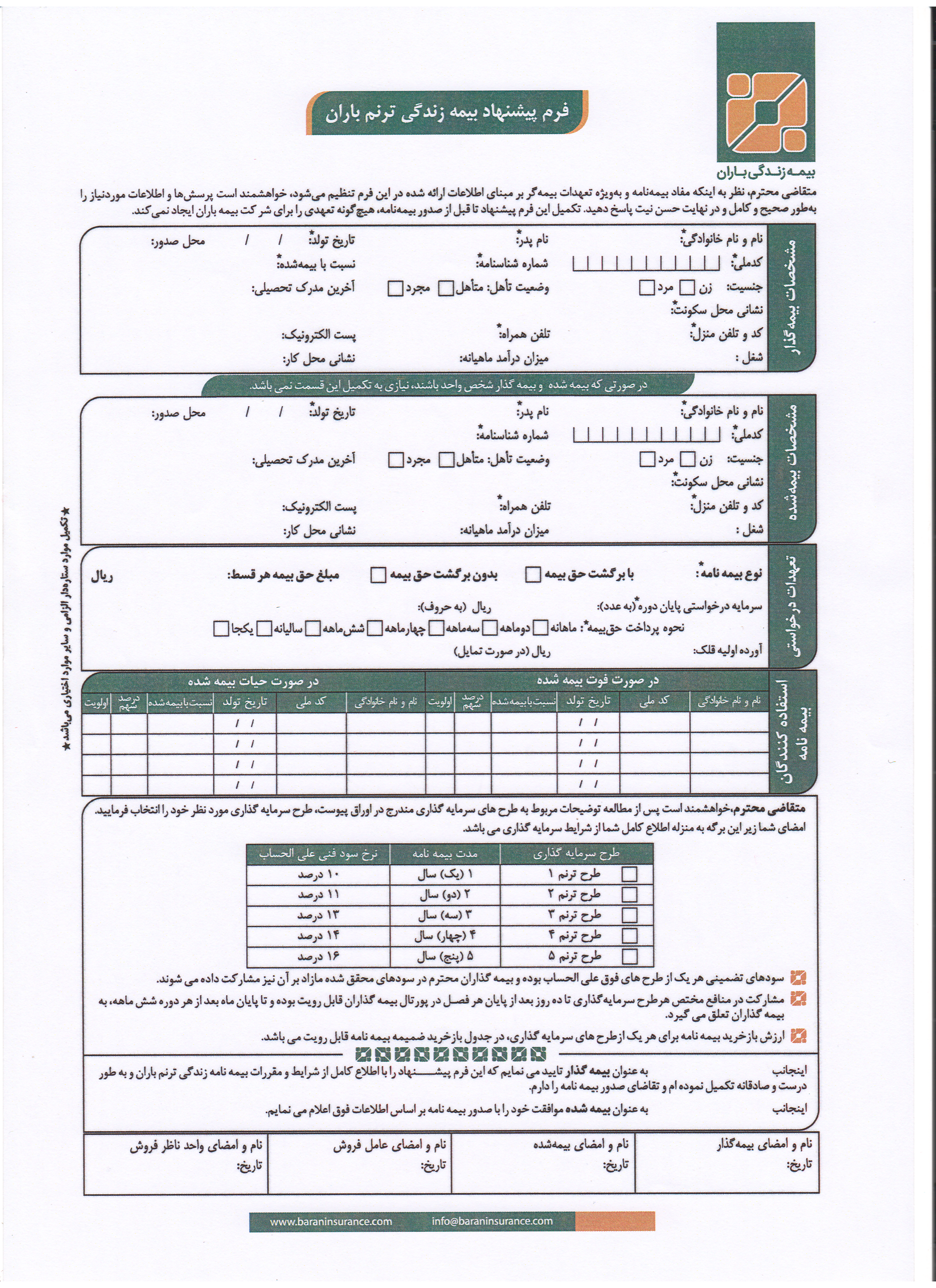 بیمه زندگی ترنم باران